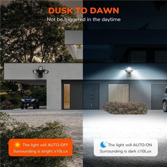 4000LM LED Security Lights Motion Sensor Flood Light Outdoor,40W(250W Equiv.) - Picture 5 of 6